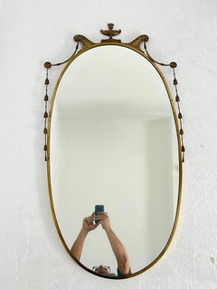 Elegant Brass Wall Mirror, Made in Italy, 1960s