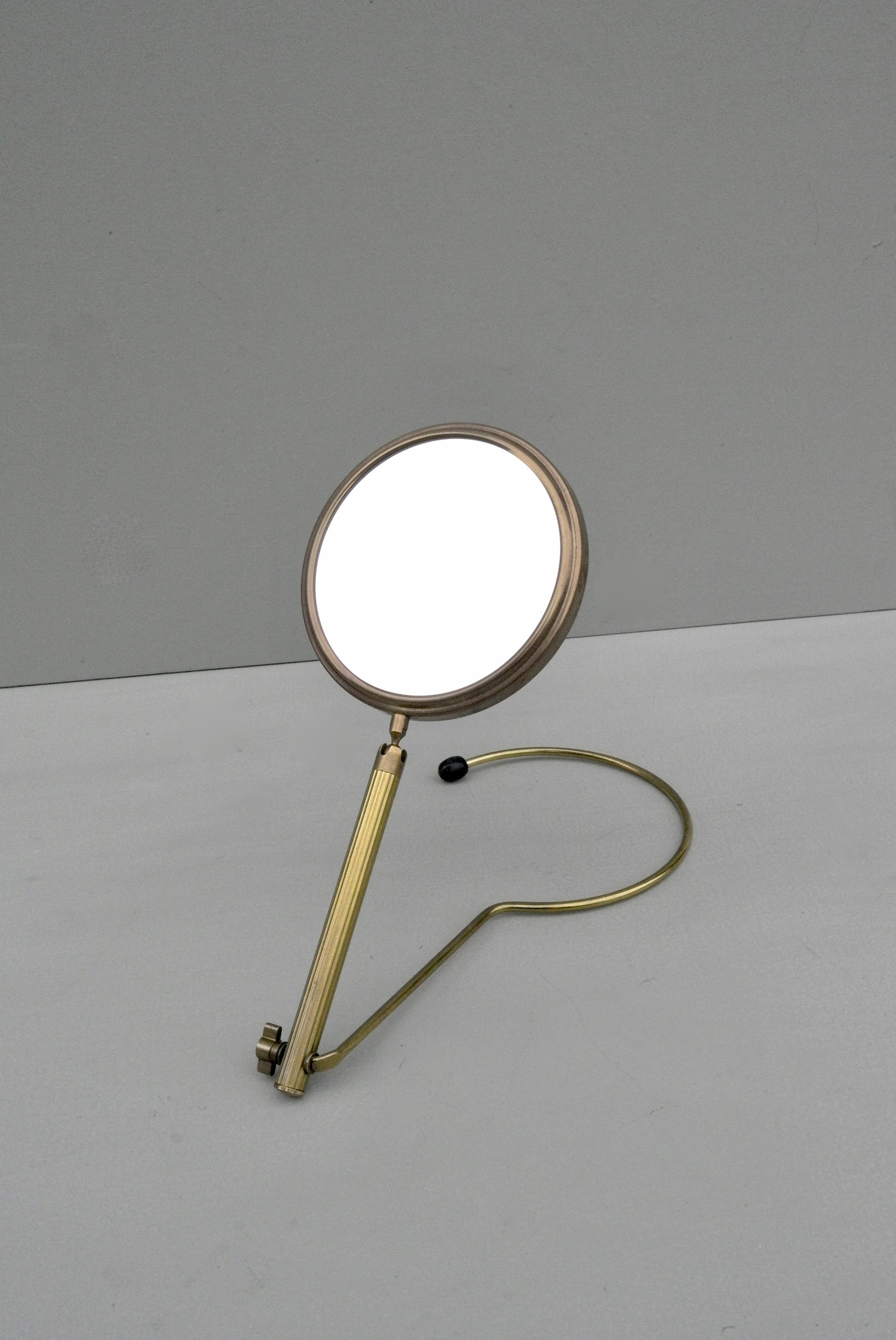 brass magnifying mirror