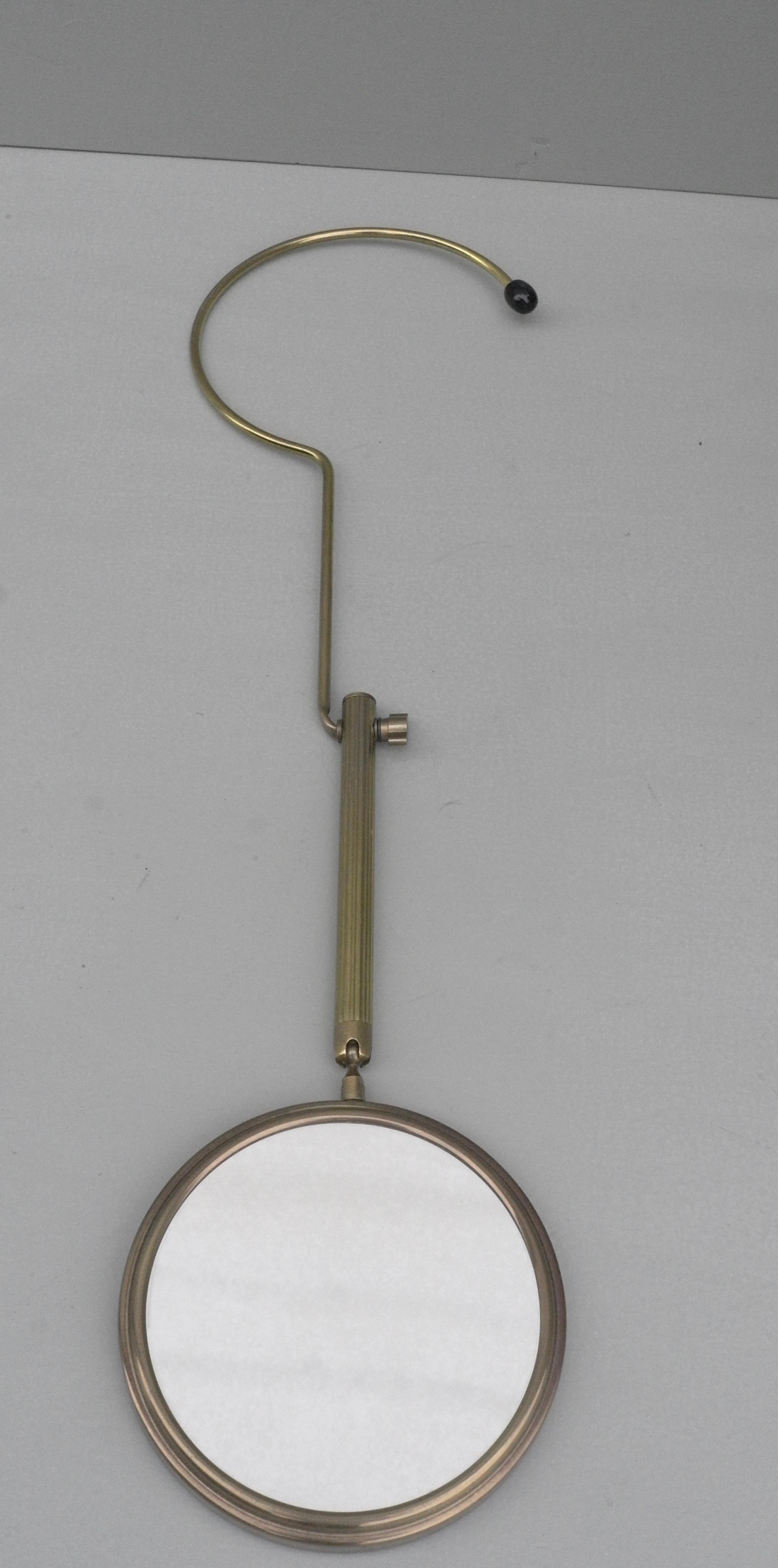 French Elegant Brass Wall or Table Make Up Vanity Mirror, France, 1950s For Sale