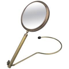 Elegant Brass Wall or Table Make Up Vanity Mirror, France, 1950s