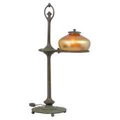 Elegant Bronze & Art Glass Table Lamp, or Desk Lamp, by Enos Co. ca. 1900