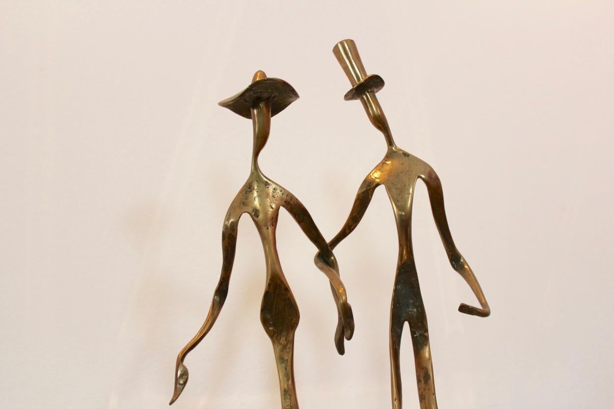 20th Century Elegant Bronze ‘Holding Hands’ Sculpture, 1970s