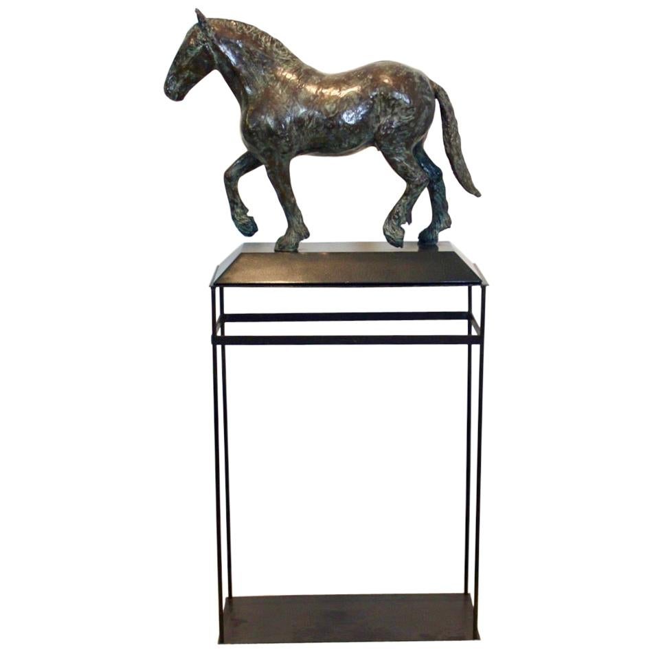 Elegant Bronze Horse Sculpture by Cocky Duijvesteijn, Signed and Numbered