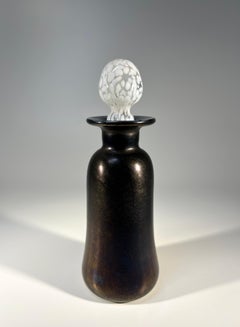 Elegant Bronze Iridescent English Glass Perfume Bottle By Andrew Sanders c1980s