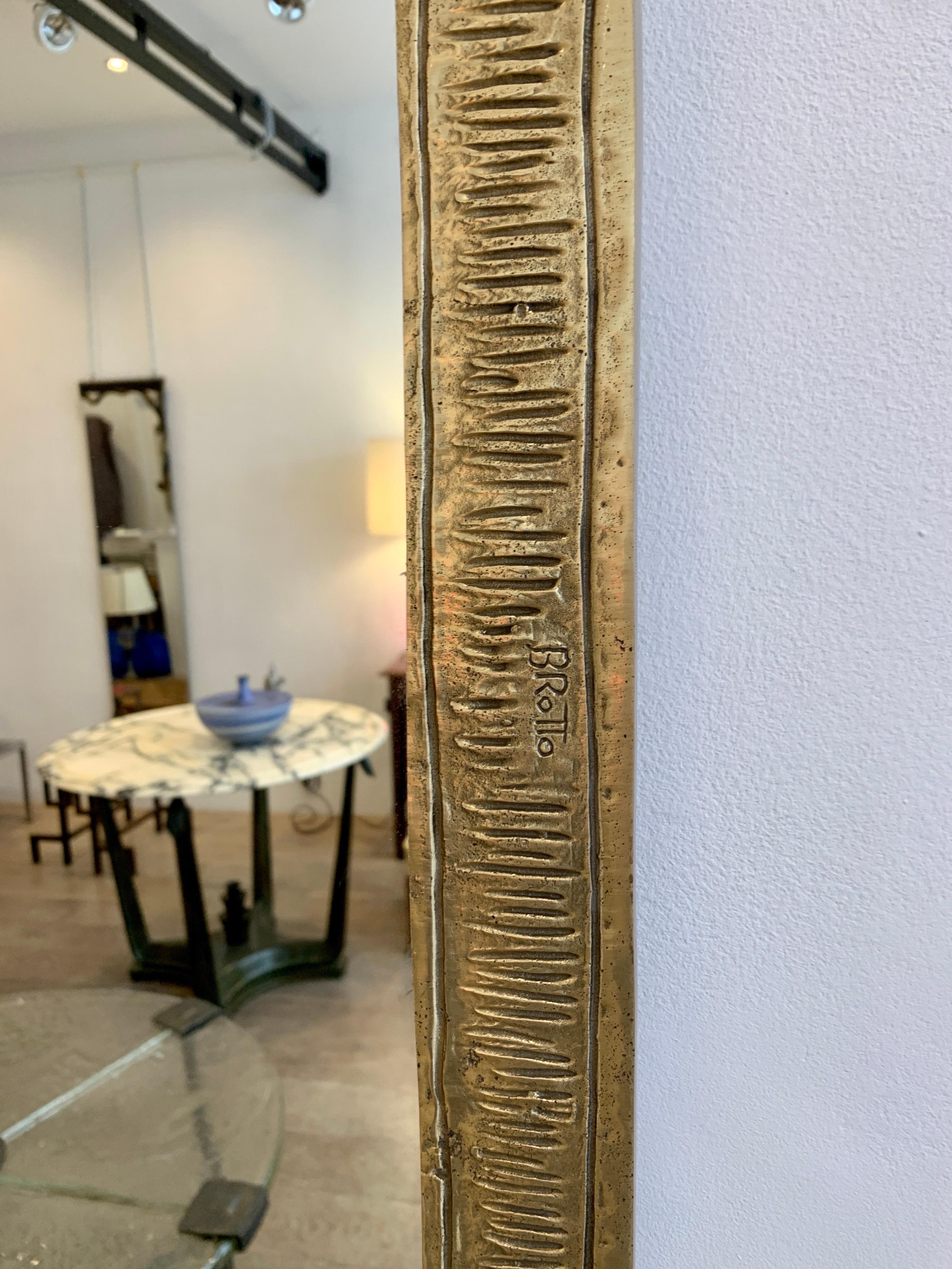 Late 20th Century Elegant Bronze Mirror by Angelo Brotto, 1970s