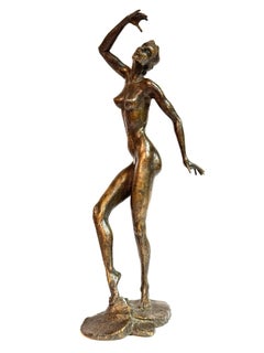 Elegant Bronze Sculpture “Luis Adolfo“ Dancing Woman Nude