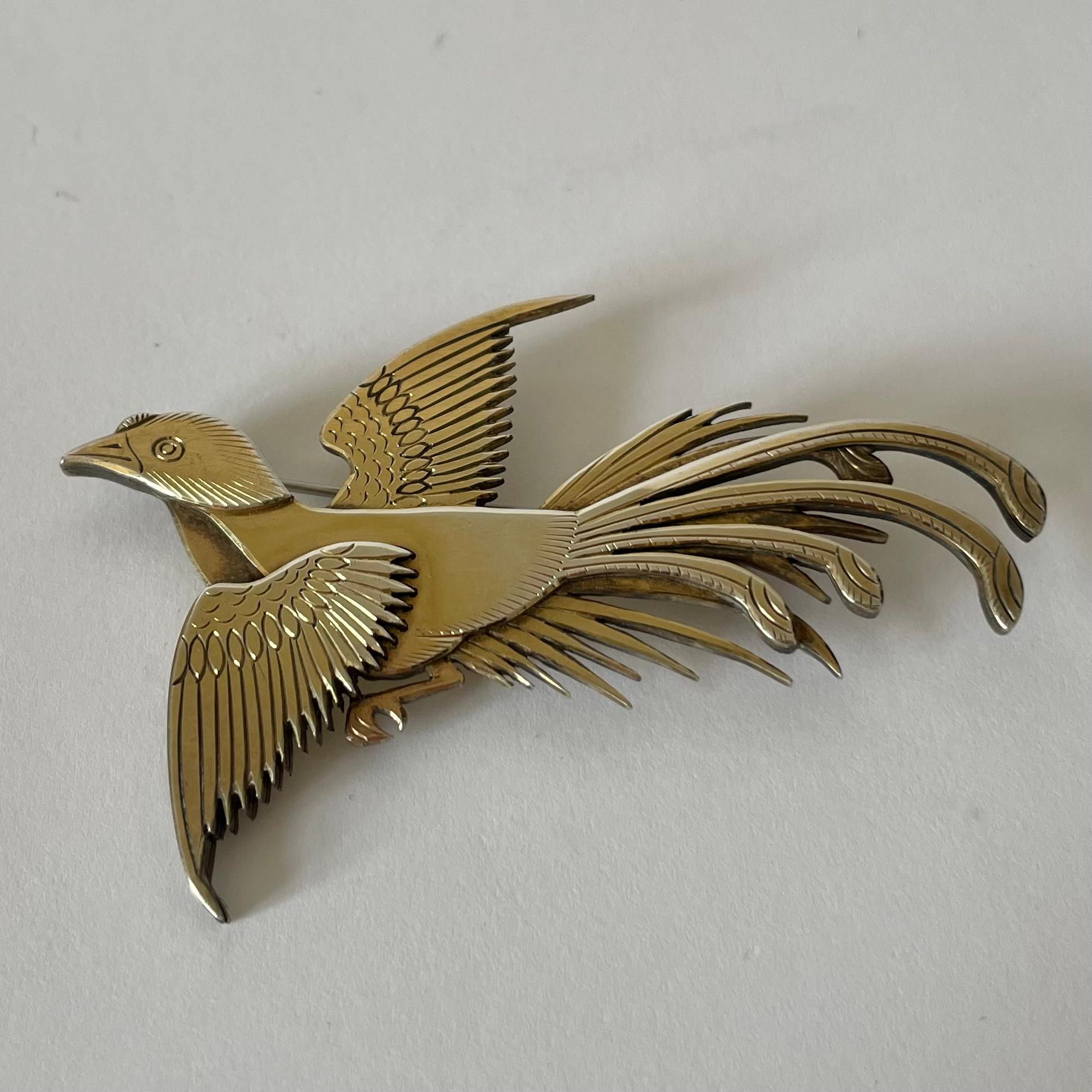 Svedese Elegante spilla del 1958 del più famoso argentiere svedese Wiwen Nilsson