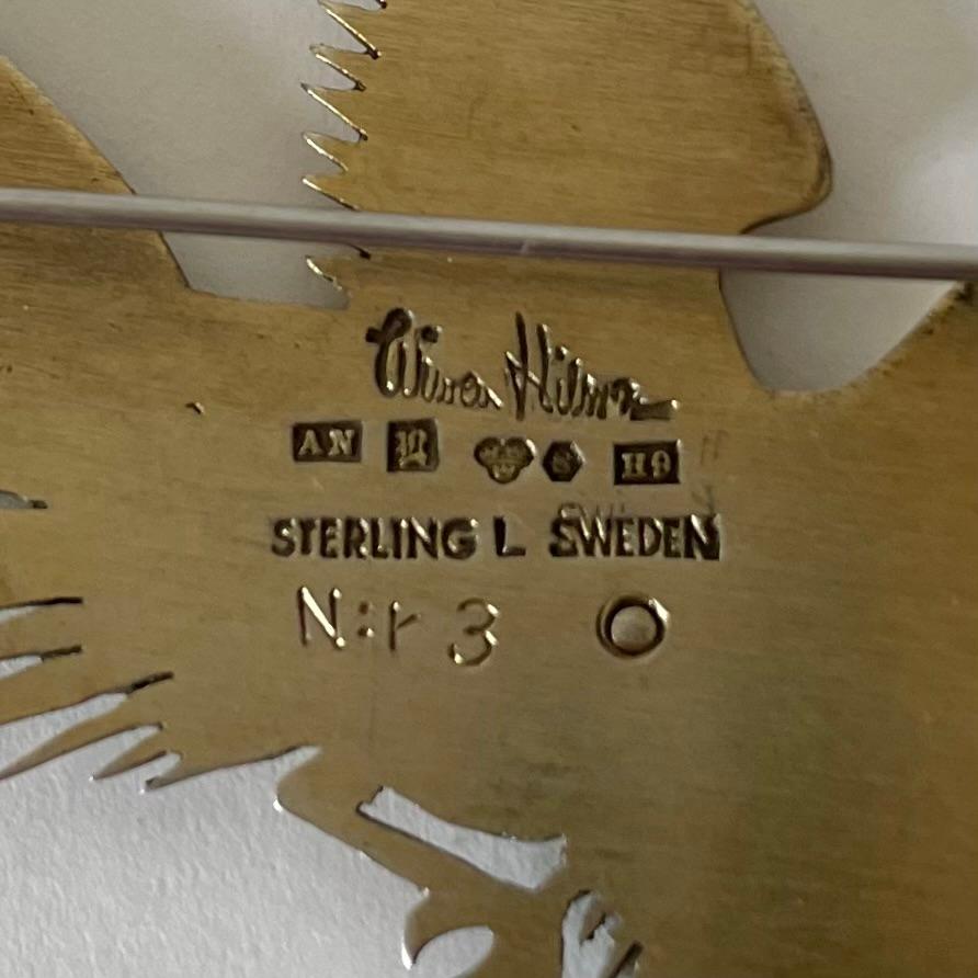 Argento 925 Elegante spilla del 1958 del più famoso argentiere svedese Wiwen Nilsson