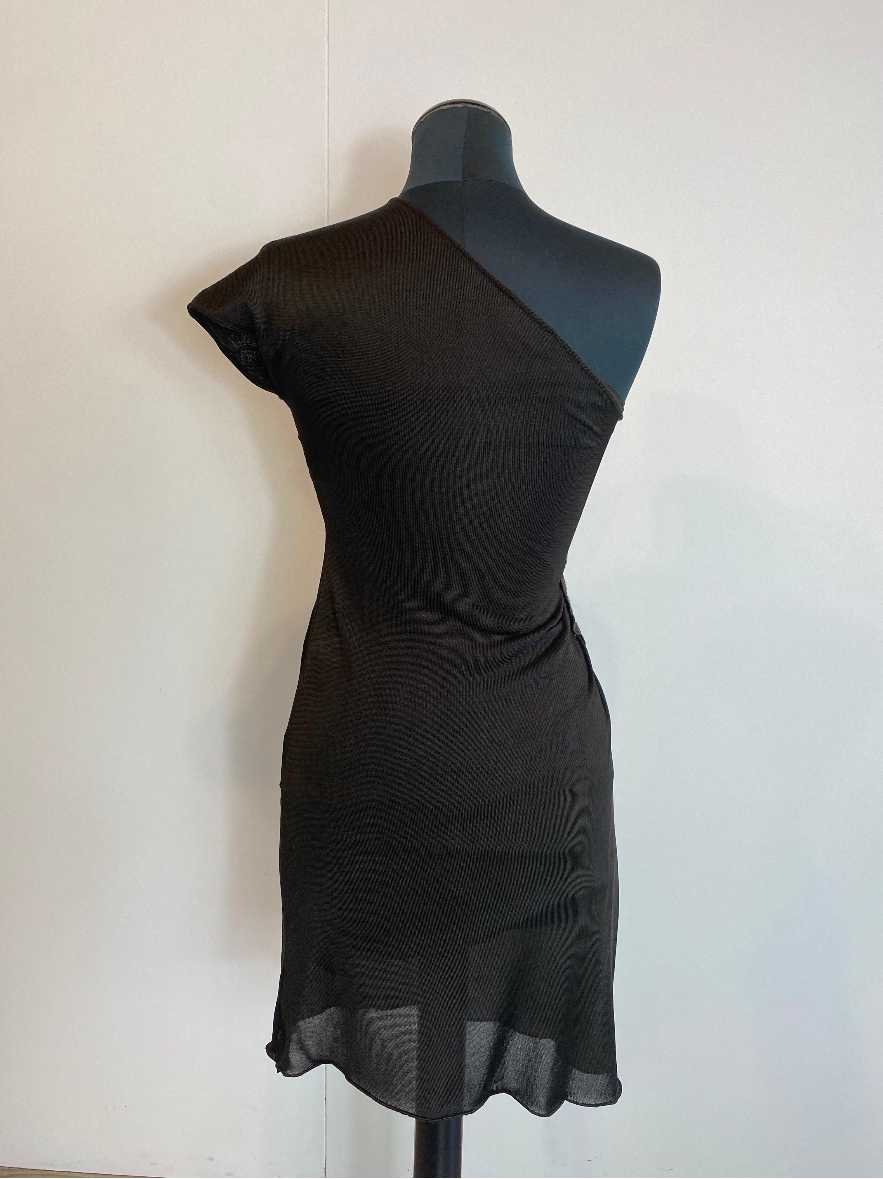 Élégante robe brune à une épaule EMPORIO ARMANI en vente 1