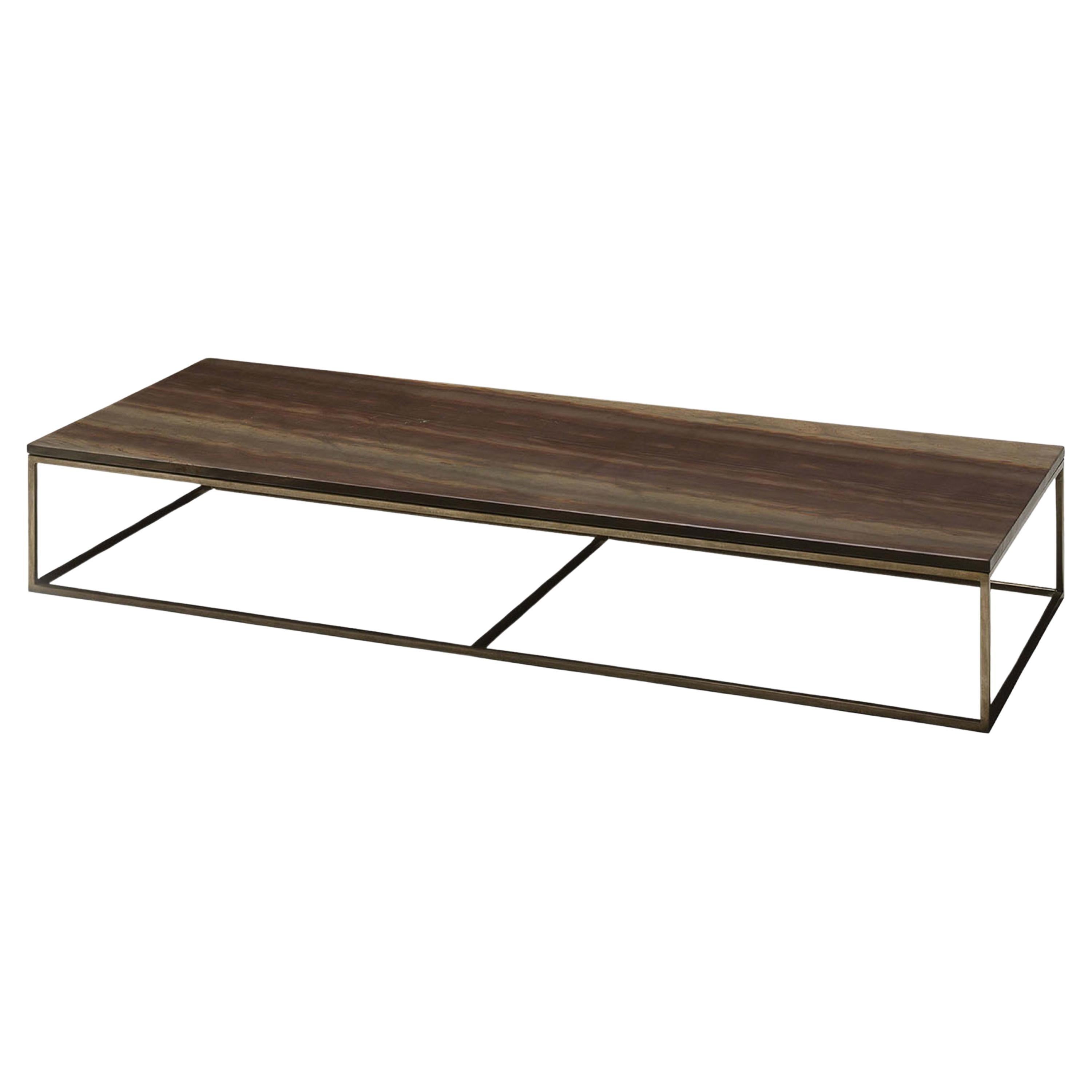 Elegant Brown Stone Hugo Coffee Table For Sale