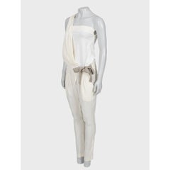 Elegant Brunello Cucinelli Beige Silk Jumpsuit - Size XS