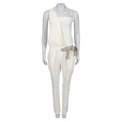 Elegant Brunello Cucinelli Beige Silk Jumpsuit - Size XS