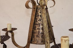 Elegant brutalist chandelier by Tom Green for Feldman