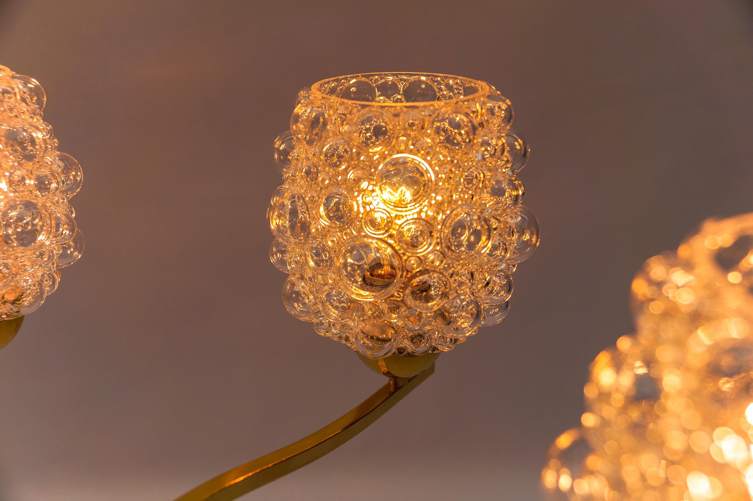 Elegant Bubble Glass Ceiling Lamp by Helena Tynell, Germany 1960s For Sale 4