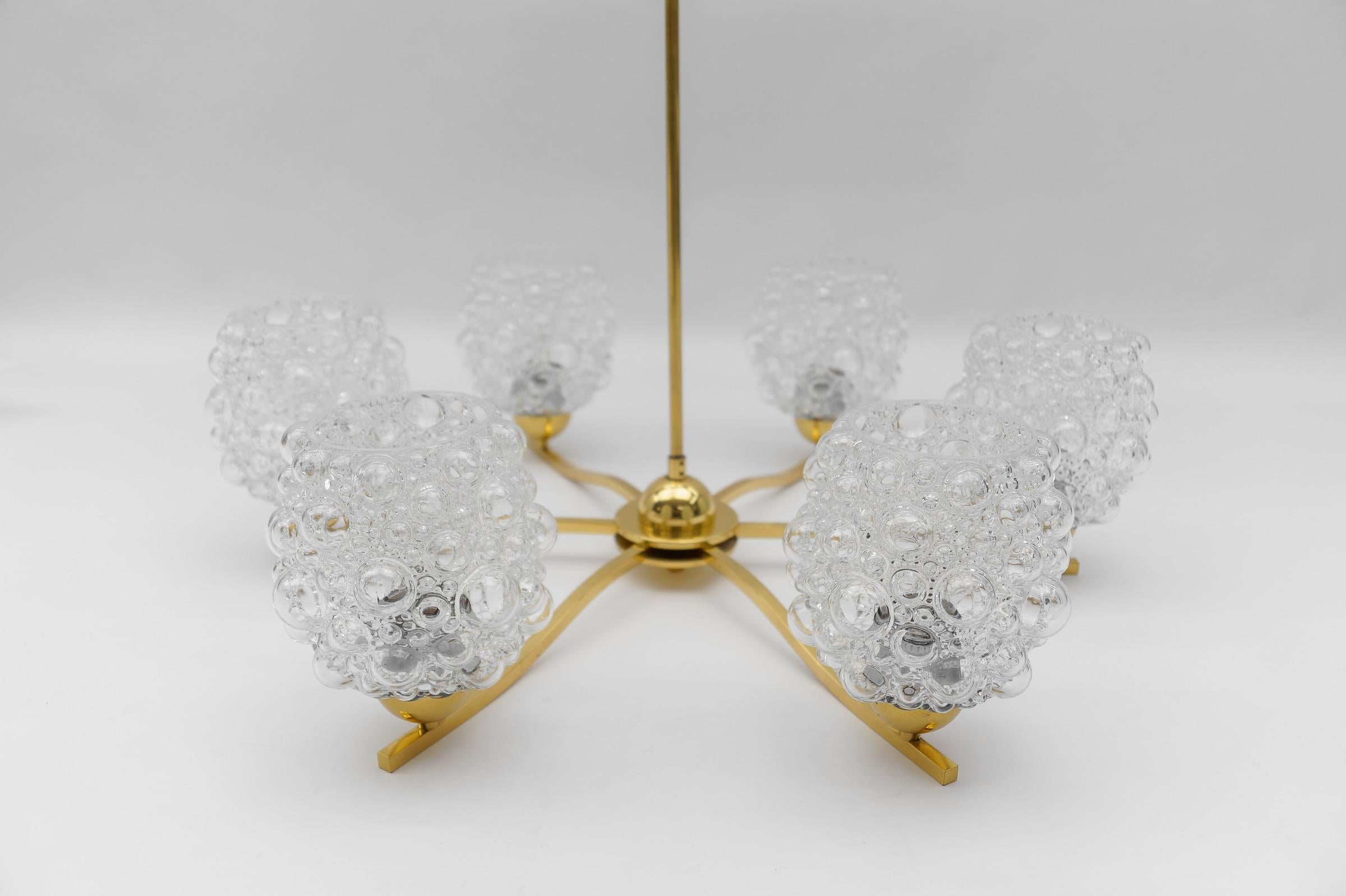 Elegant Bubble Glass Ceiling Lamp by Helena Tynell, Germany 1960s For Sale 8