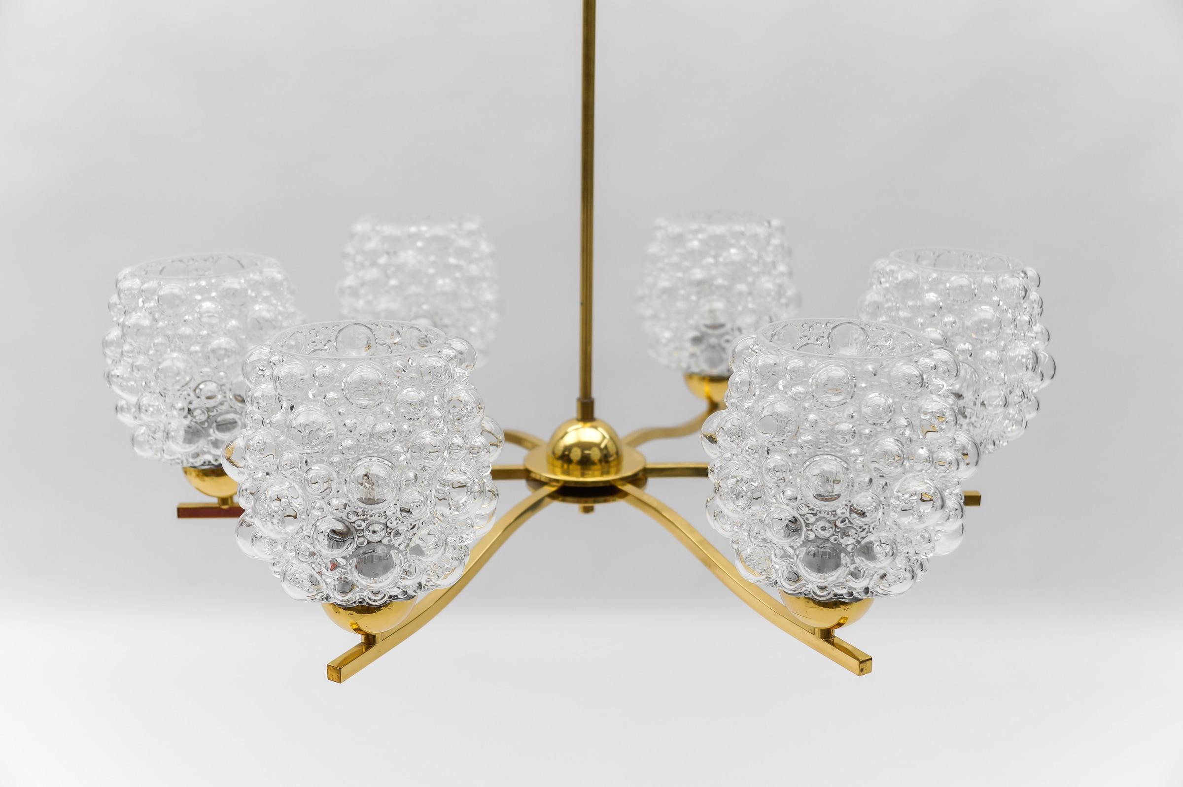 Mid-20th Century Elegant Bubble Glass Ceiling Lamp by Helena Tynell, Germany 1960s For Sale