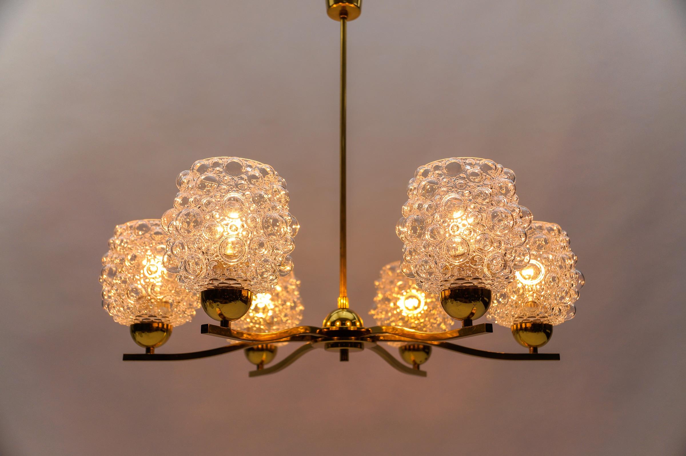 Elegant Bubble Glass Ceiling Lamp by Helena Tynell, Germany 1960s For Sale 2