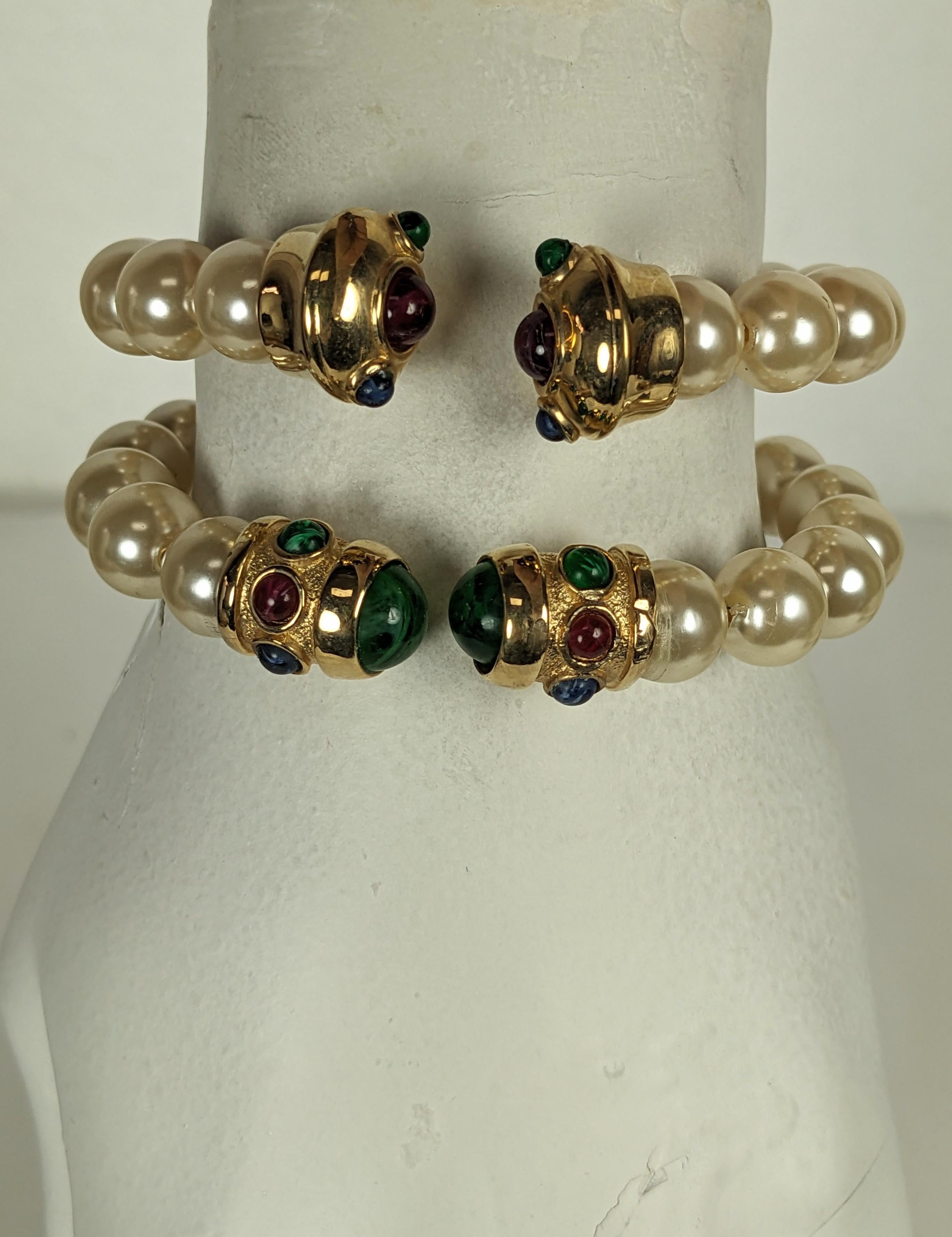 Eleganter Perlenarmreif im Bulgari-Stil im Angebot 1
