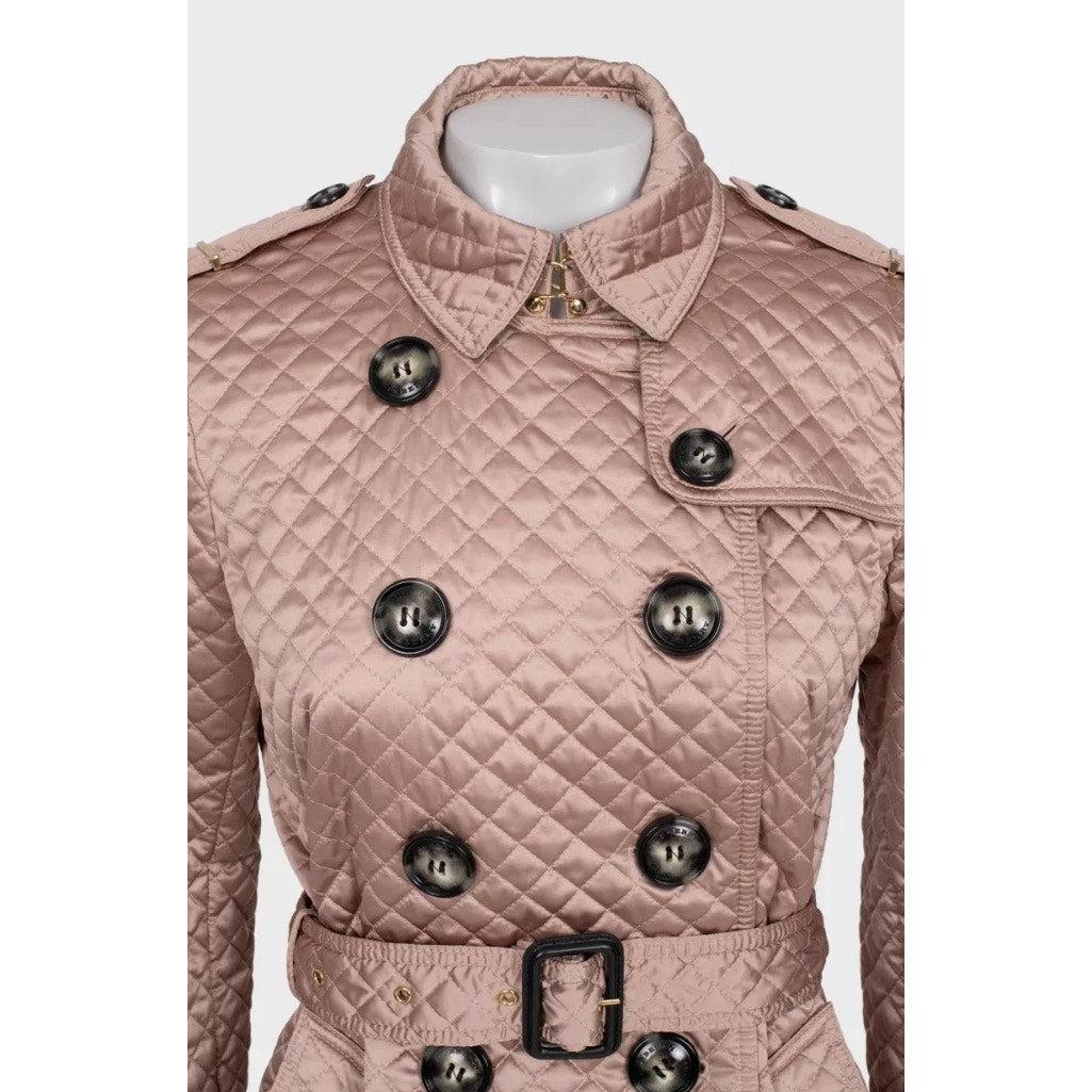 Elegant Burberry Quilted Belted Jacket Size M Bon état - En vente à Krakow, PL