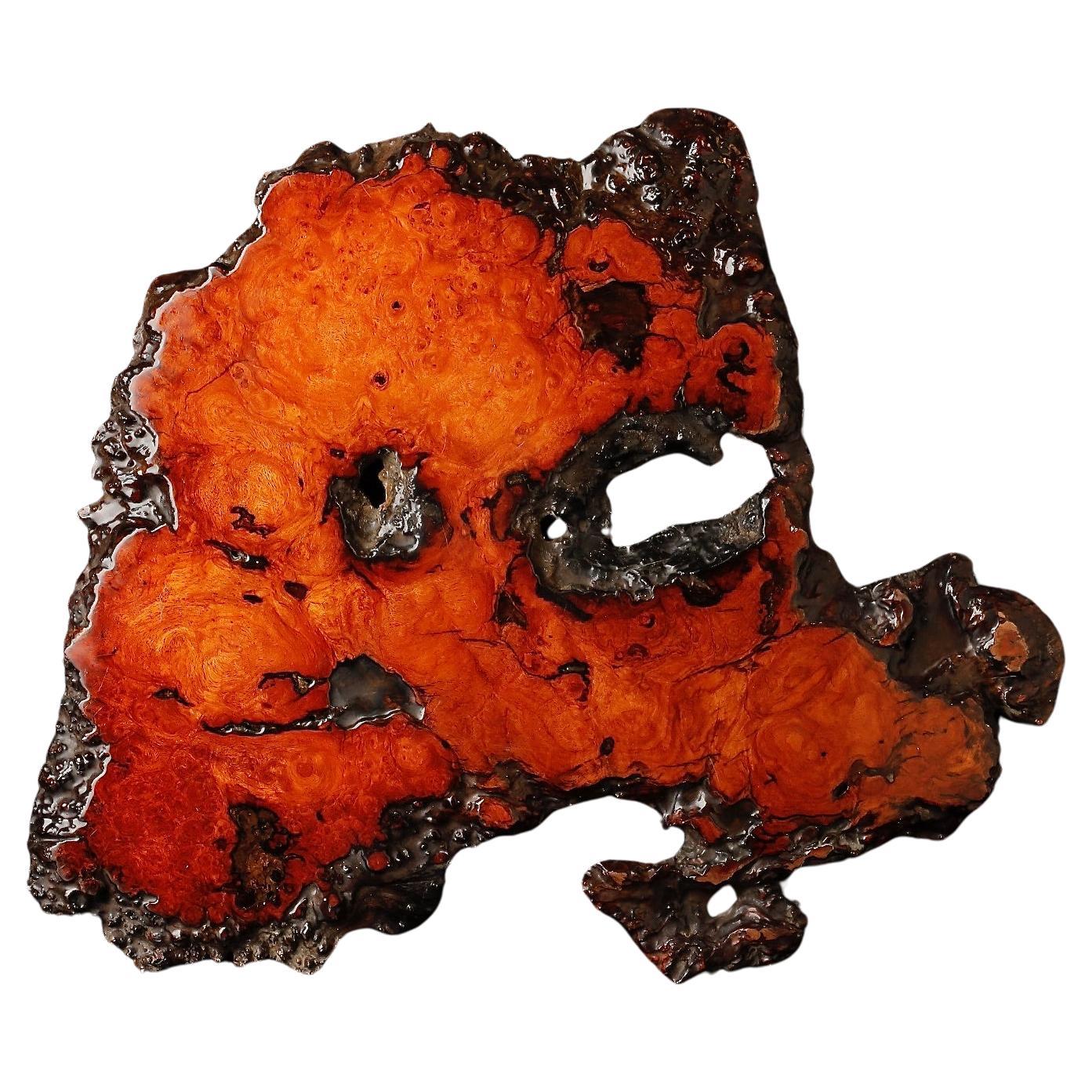 Elegant Burl Wood Shiki-ita Stand with Exquisite Grain Pattern