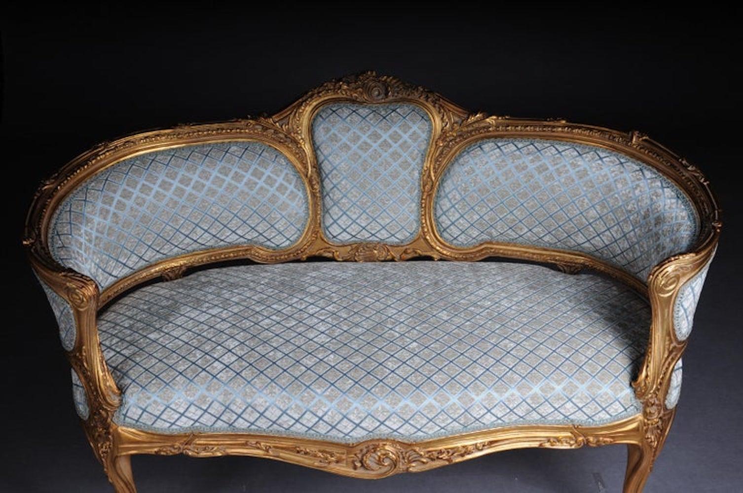 Elegante divano canape in stile rococò Luigi XV in vendita 7