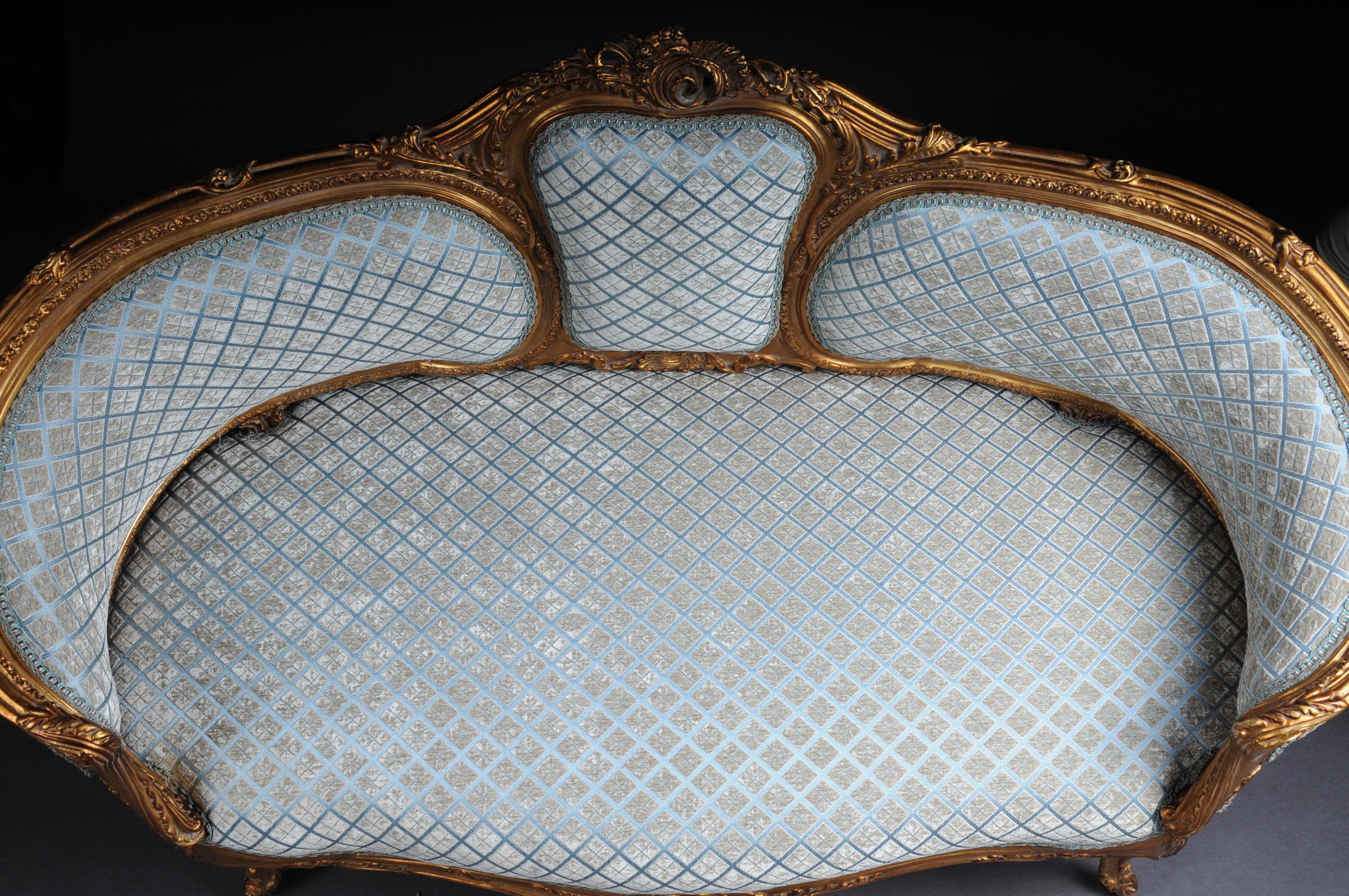 Elegant Canape Couch in Rococo Louis XV Style For Sale 5