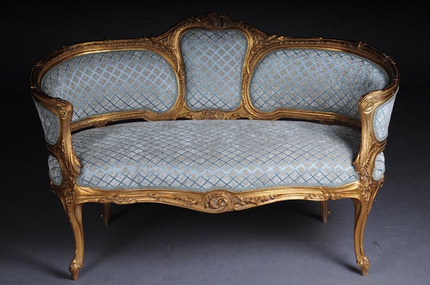 Elegante divano canape in stile rococò Luigi XV in vendita 8