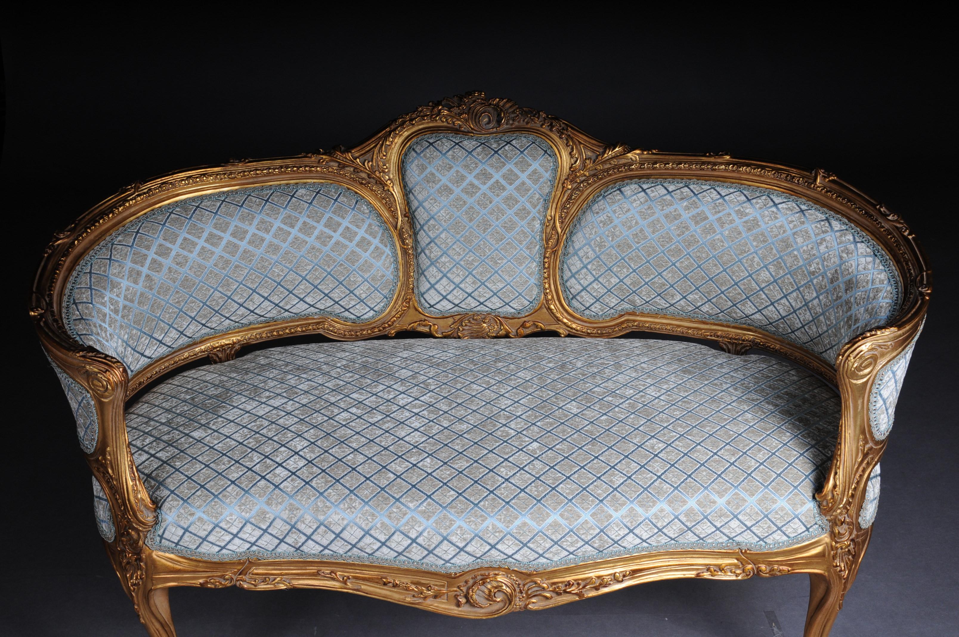 Elegant Canape Couch in Rococo Louis XV Style For Sale 6
