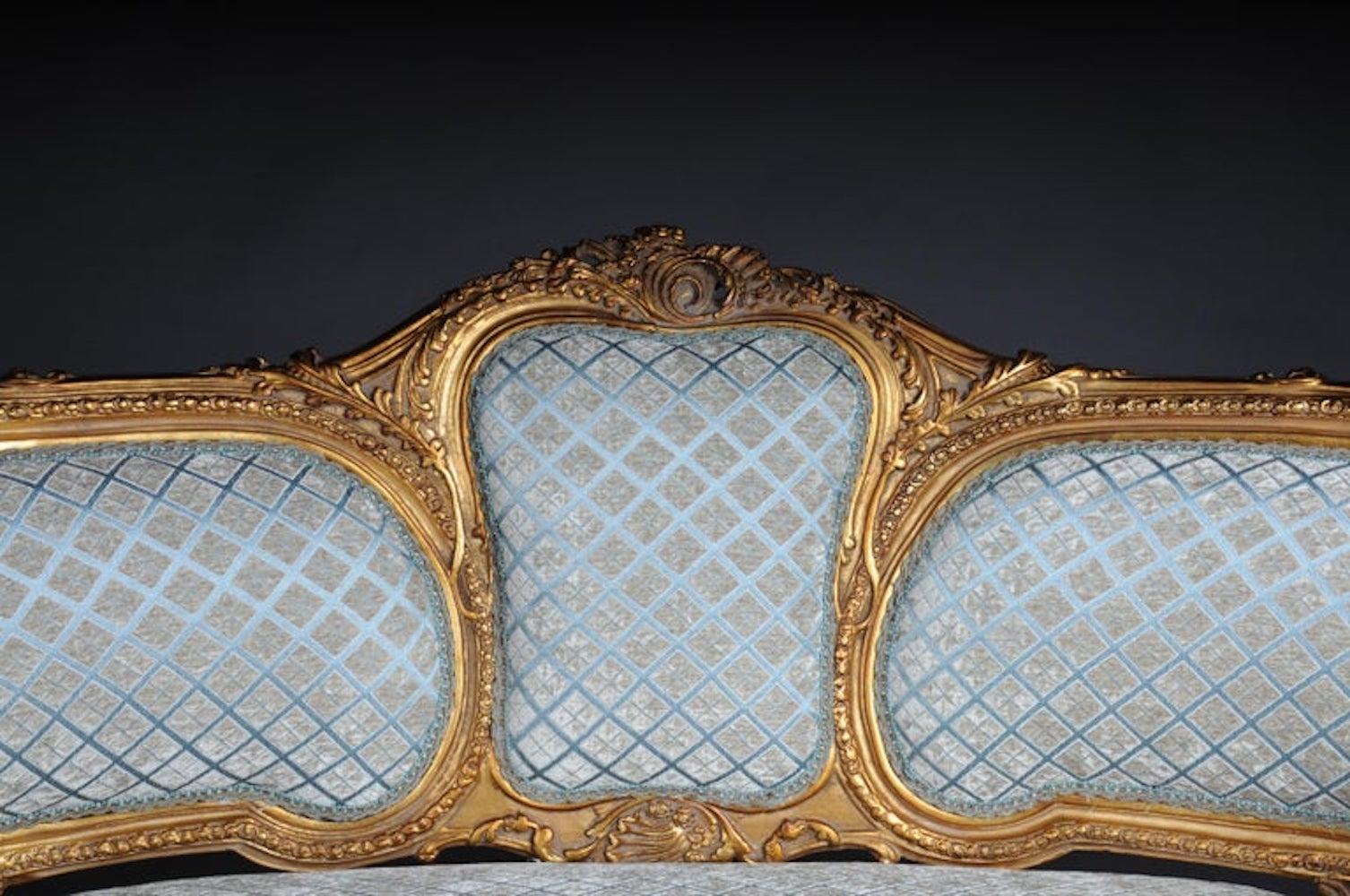 Elegante divano canape in stile rococò Luigi XV in vendita 4