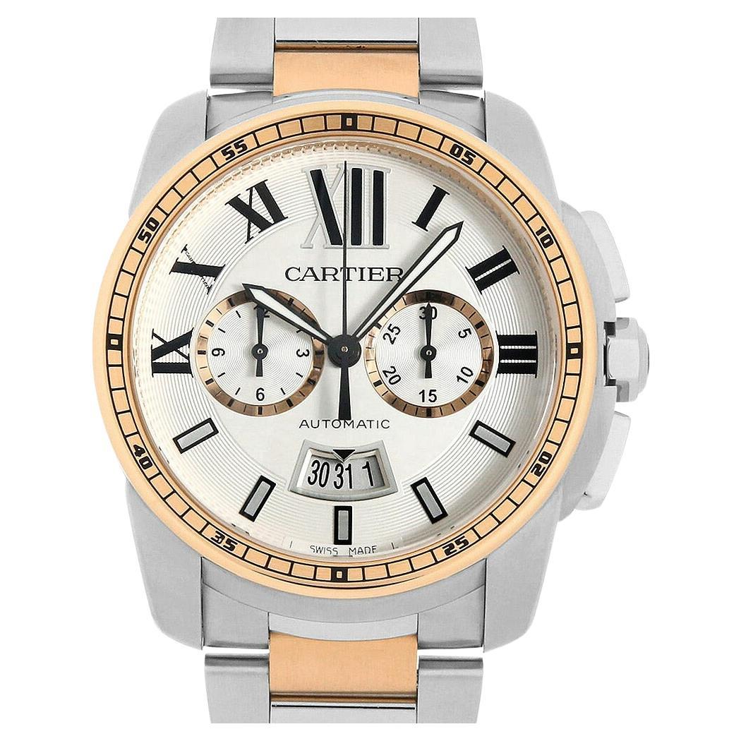 Elegant Cartier Calibre de Cartier Chronograph W7100042 Men's Used Luxury Watch