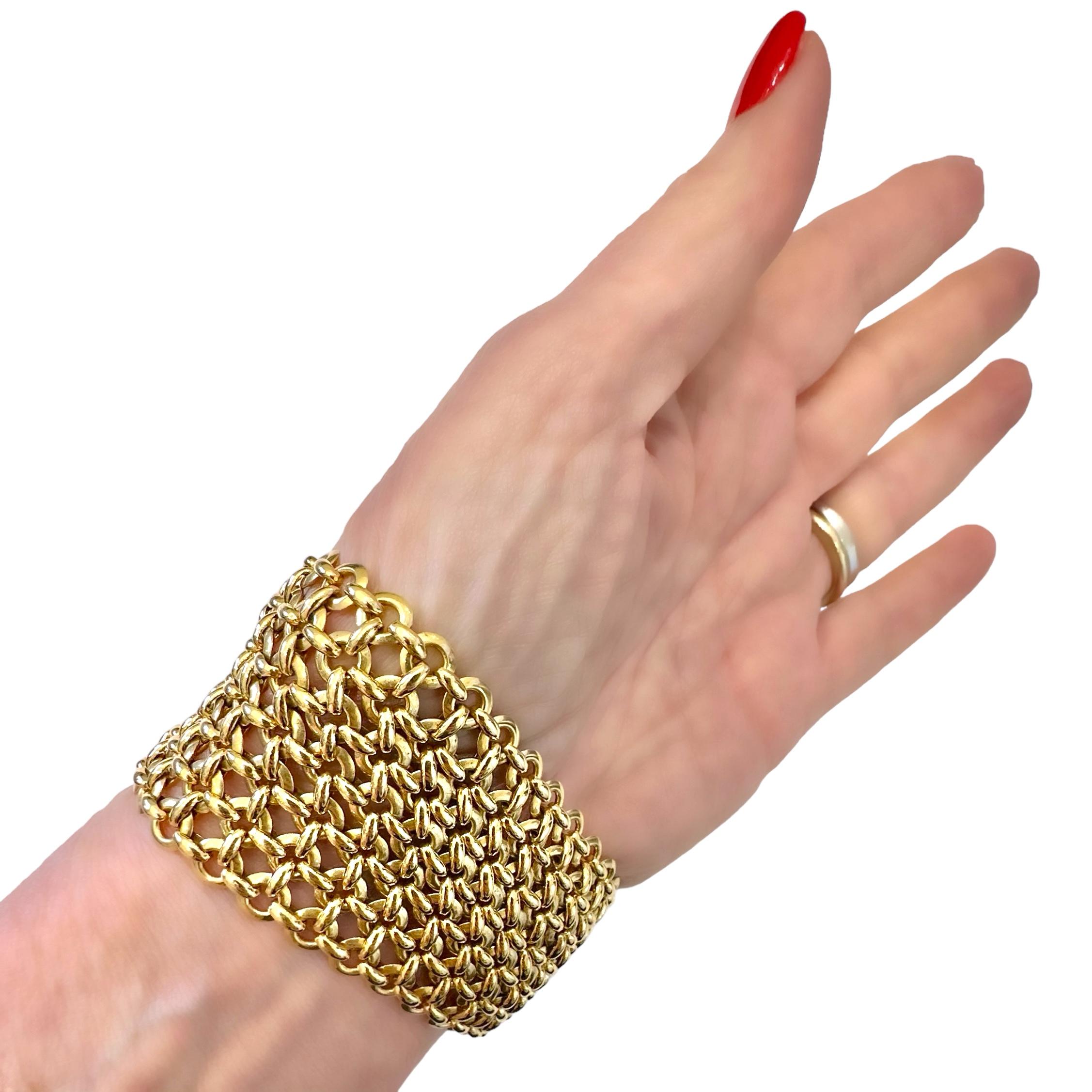 Elegant Cartier Seven Row Penelope Double C Diamond Bracelet For Sale 6