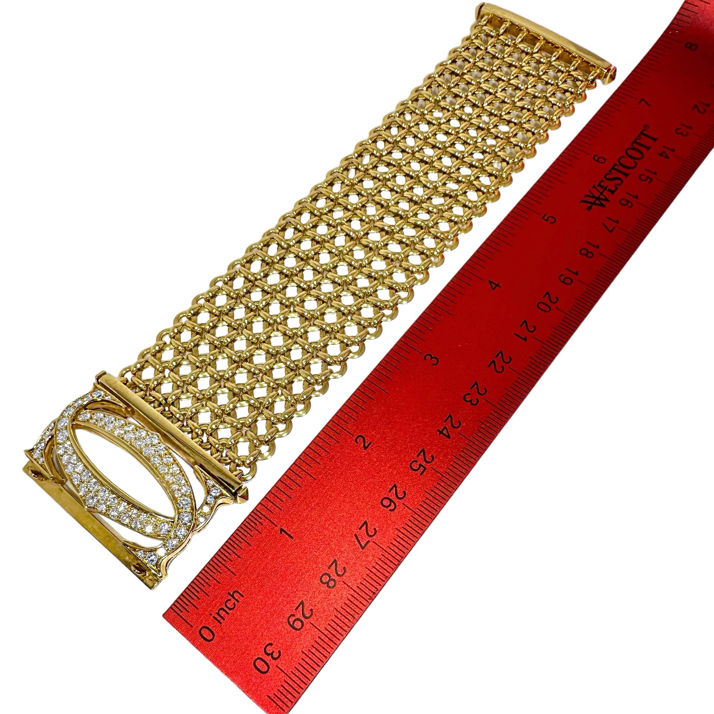 Women's Elegant Cartier Seven Row Penelope Double C Diamond Bracelet For Sale