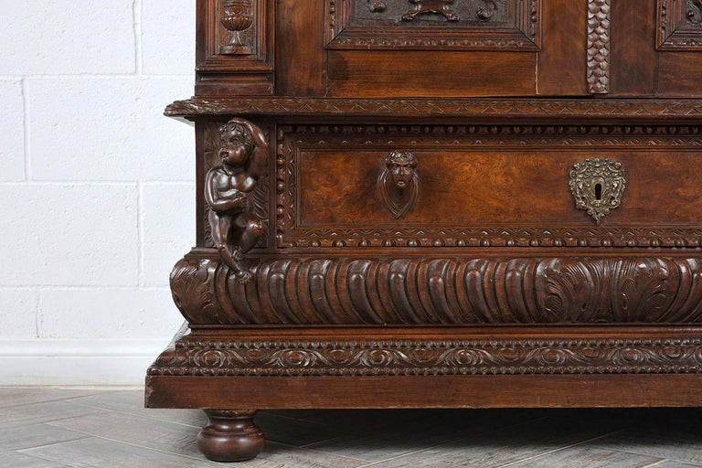 Elegant Carved 19th Century Italian Baroque Armoire at 1stDibs