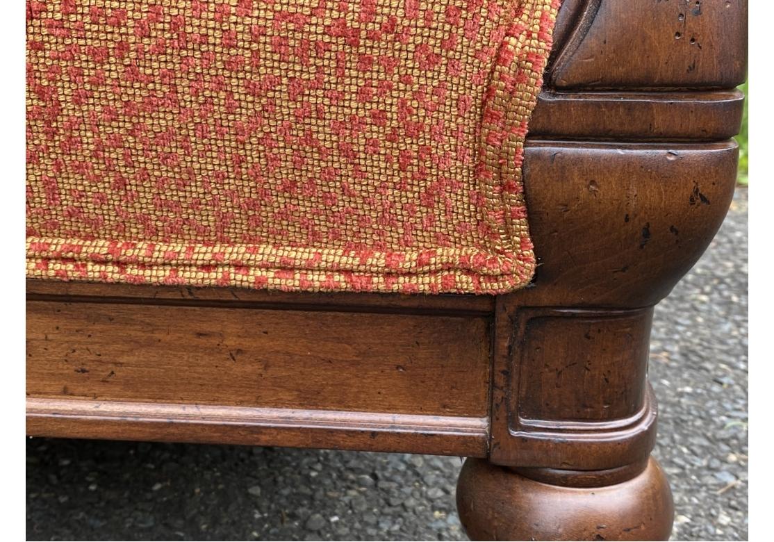 Elegant Carved Armchair In Tweed Upholstery For Sale 2