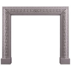 Elegant Carved Bolection Fireplace in Limestone