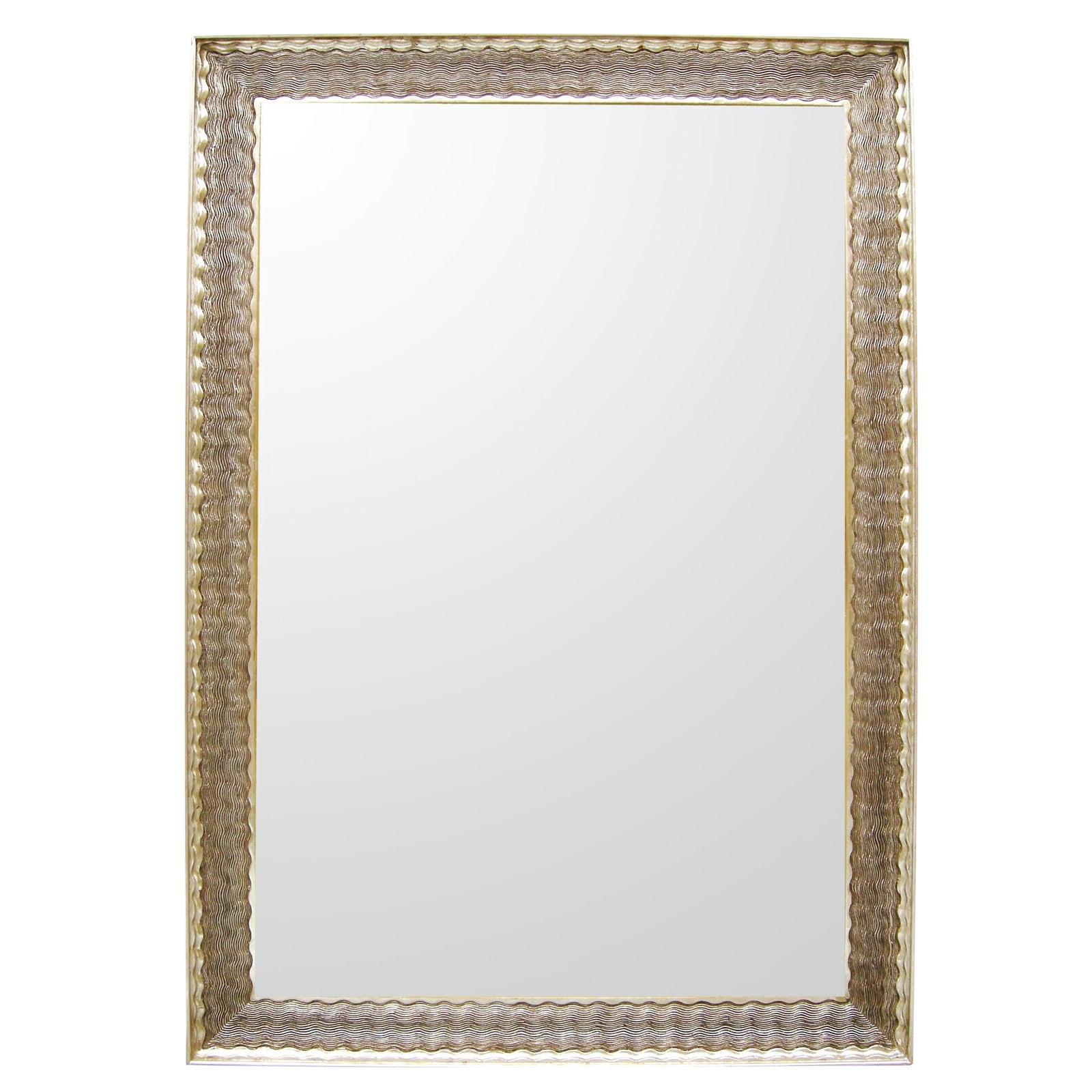 Elegant carved Italian Napoli designer giltwood mirror by Randy Esada Designs
Item #: 9034 - Napoli mirror
Finish: 23-karat distressed yellow or white gold with red rub-through
Mirror: Standard - clear mirror
#9034U1 - Up-charge for antiqued mirror