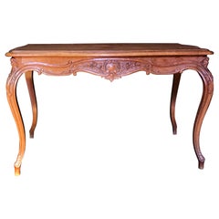 Elegant Carved Wood 19th Century French Louis XV Table Writing Desk