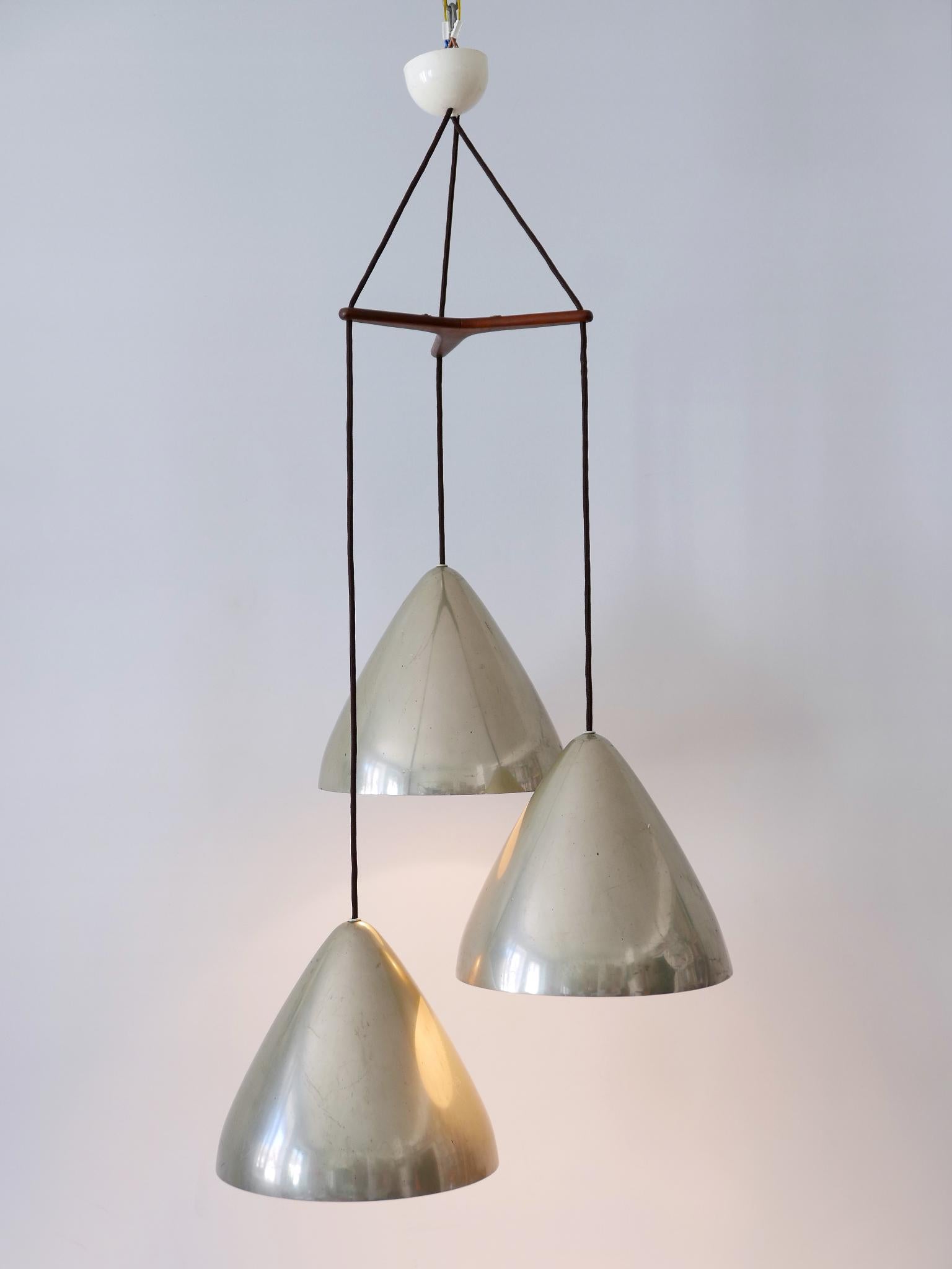 Mid-20th Century Elegant Cascading Pendant Lamp by Lisa Johansson-Pape for Orno Finland 1960s For Sale