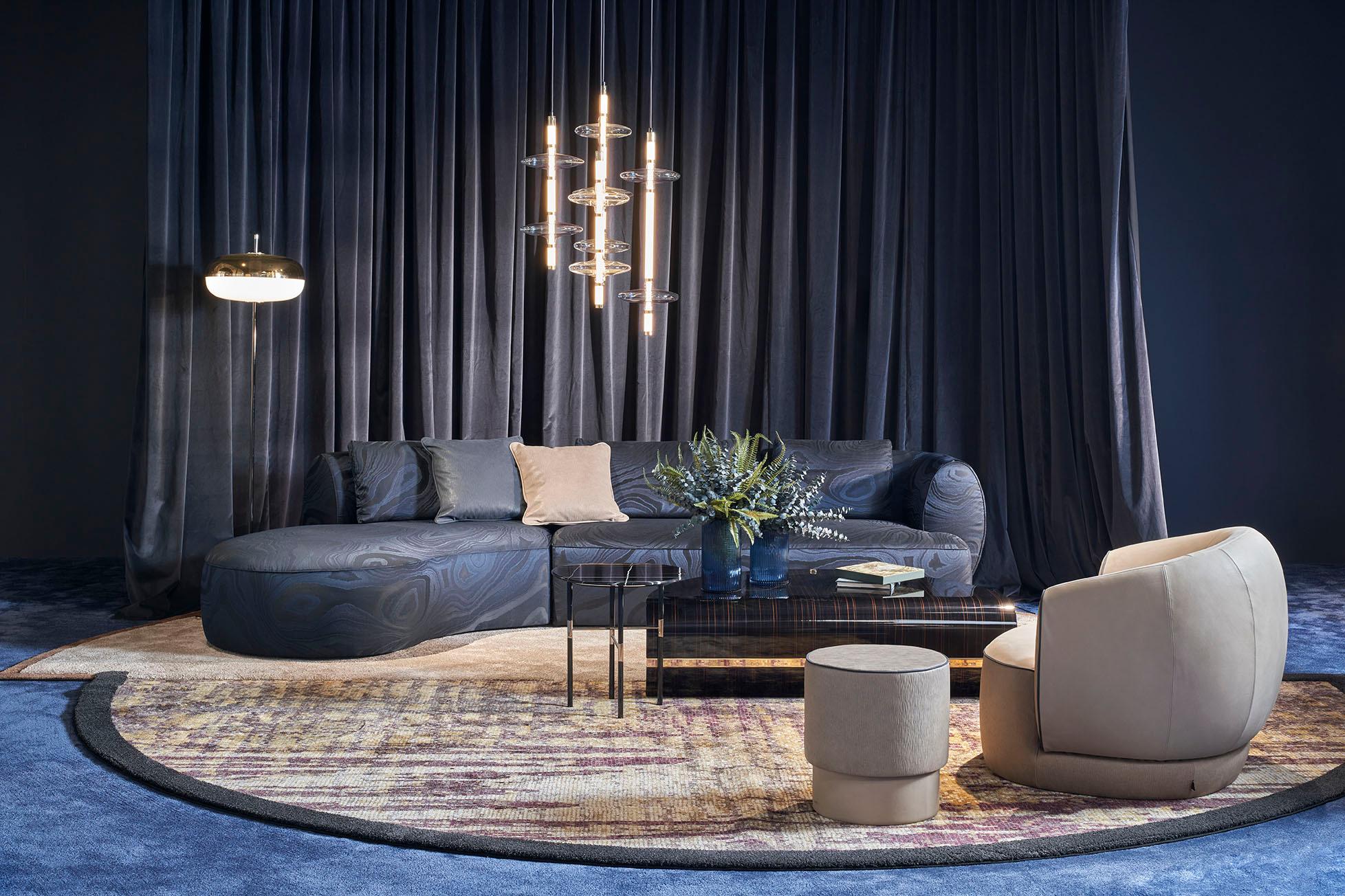 Italiano Eleganza del vetro della lampada da soffitto disponibile in blu mare - trasparente - ametista in vendita