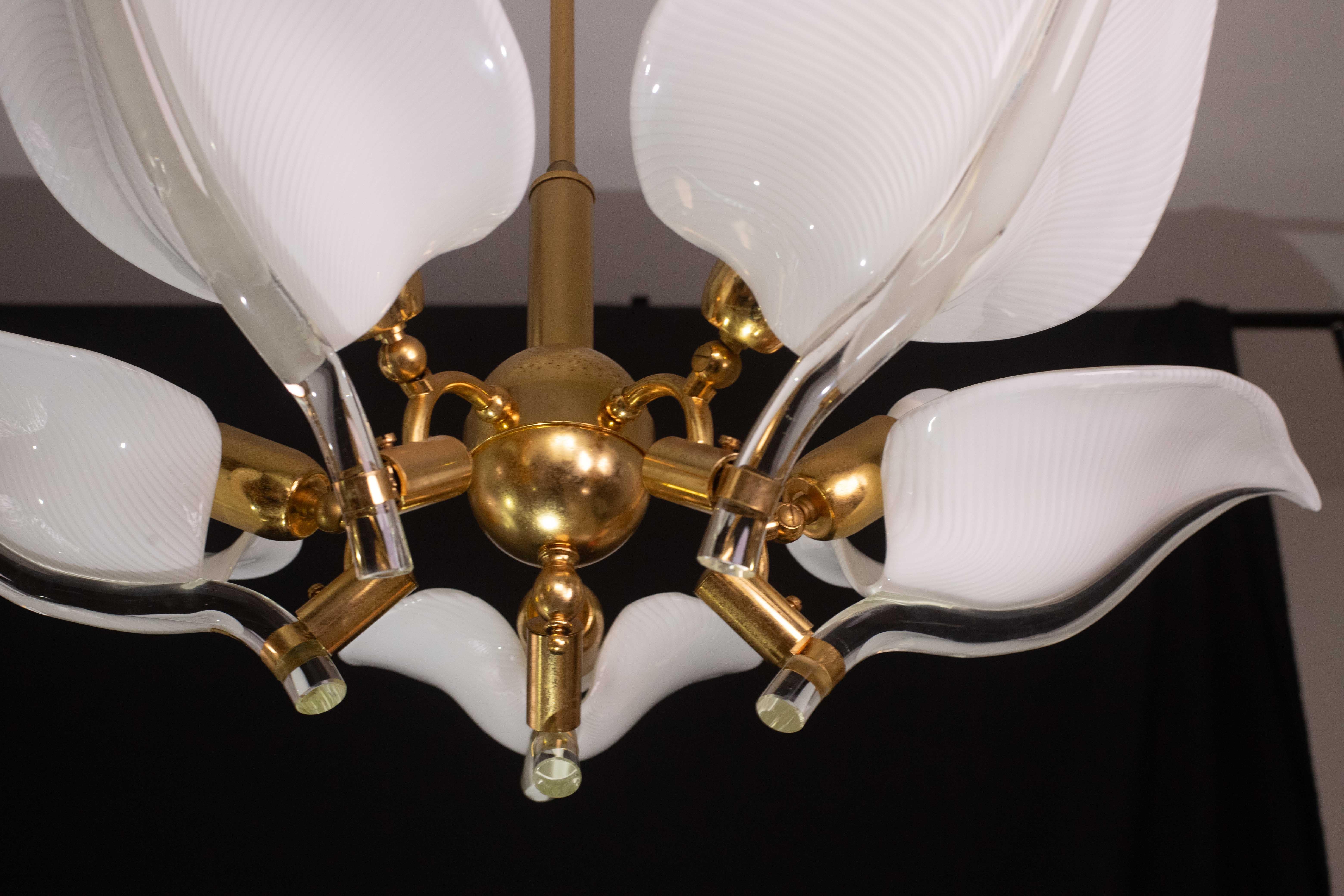 Vetro di Murano Elegante plafoniera di Franco Luce per Seguso, vetro di Murano, anni '70 in vendita