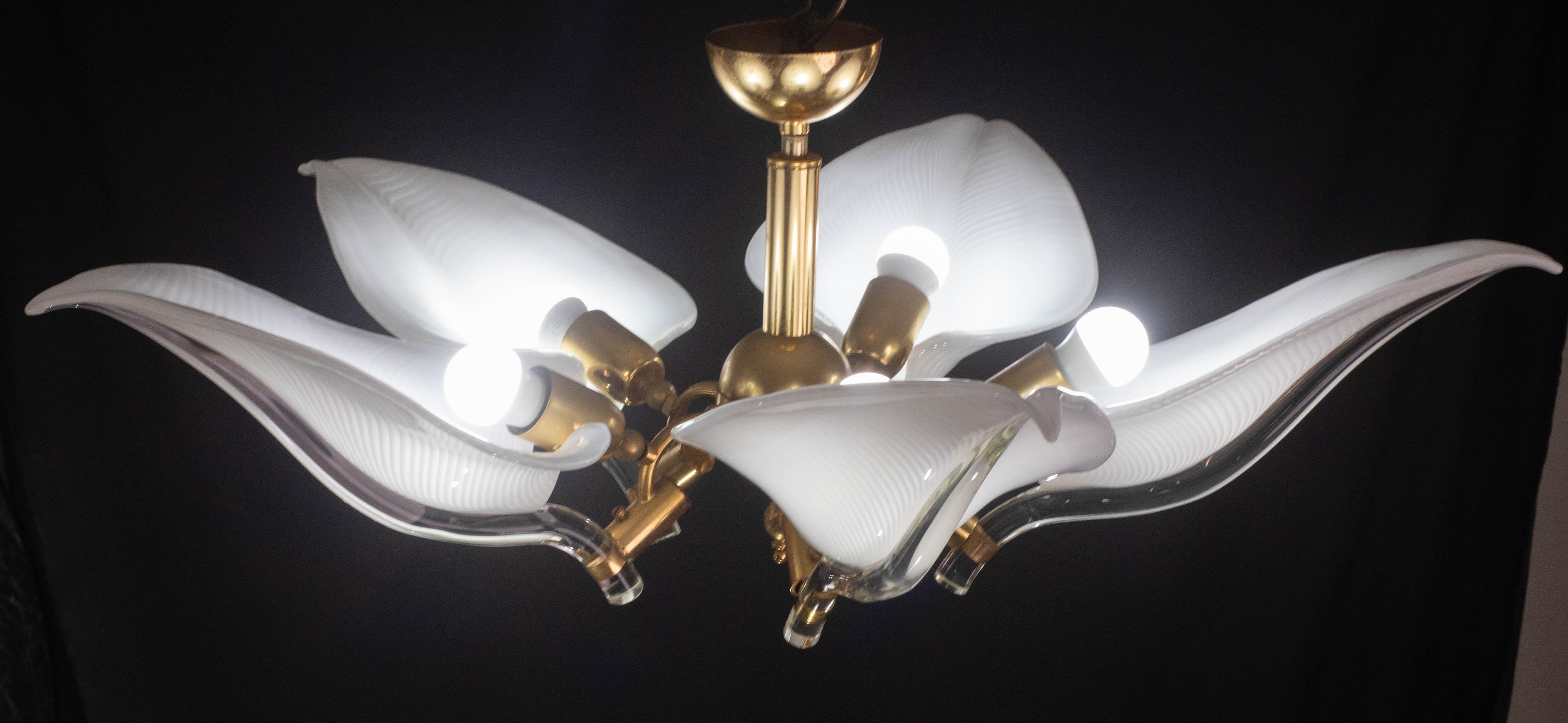 Elegante plafoniera di Franco Luce per Seguso, vetro di Murano, anni '70 in vendita 4