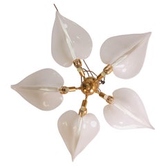 Elegant Ceiling Light by Franco Luce for Seguso, Murano Glass, 1970s