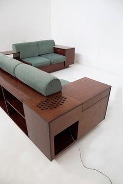 Elegante sofá central de salón para Bernini, etiqueta original