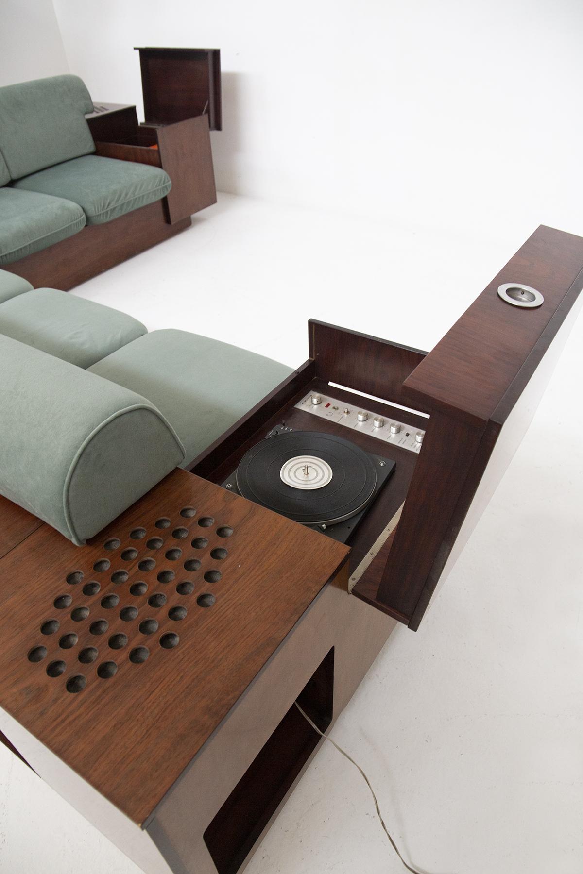 Fabric Elegant Central Living Room Sofa for Bernini, Original Label