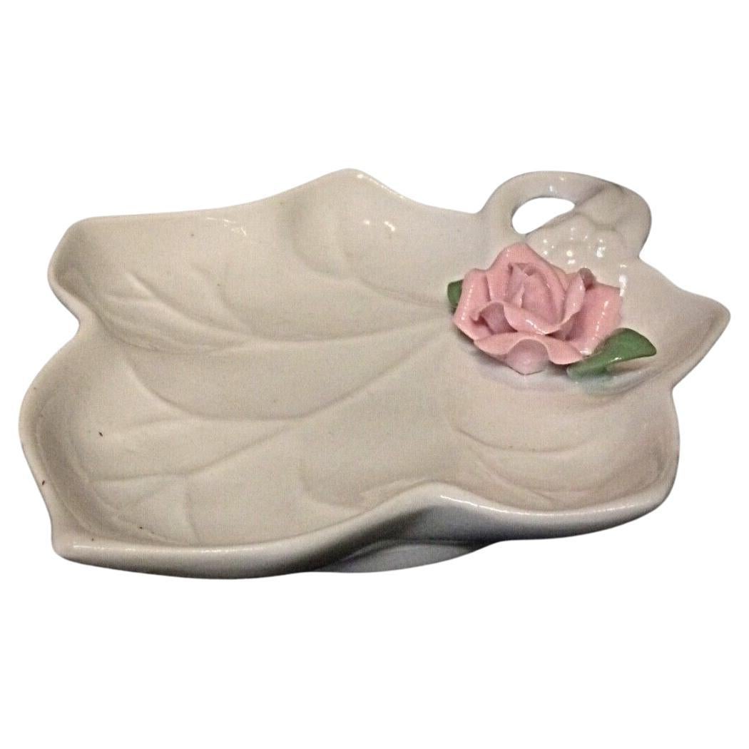 Elegante Plato Baratija o Pisapapeles Rosa de Cerámica - 2Y15
