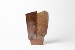 Elégante sculpture en céramique de forme architecturale de F. Maréchal Artiste français