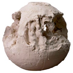 Elegant Ceramic Vase Inspired by Ancient Cave Art and Natural Earth Elements