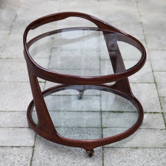 Elegant Cesare Lacca Oval Bar Cart, Italy, 1950