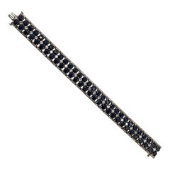 Elegant Ceylon Sapphire and Diamond Bracelet 14 Karat