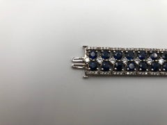 Elegant Ceylon Sapphire and Diamond Bracelet 14 Karat
